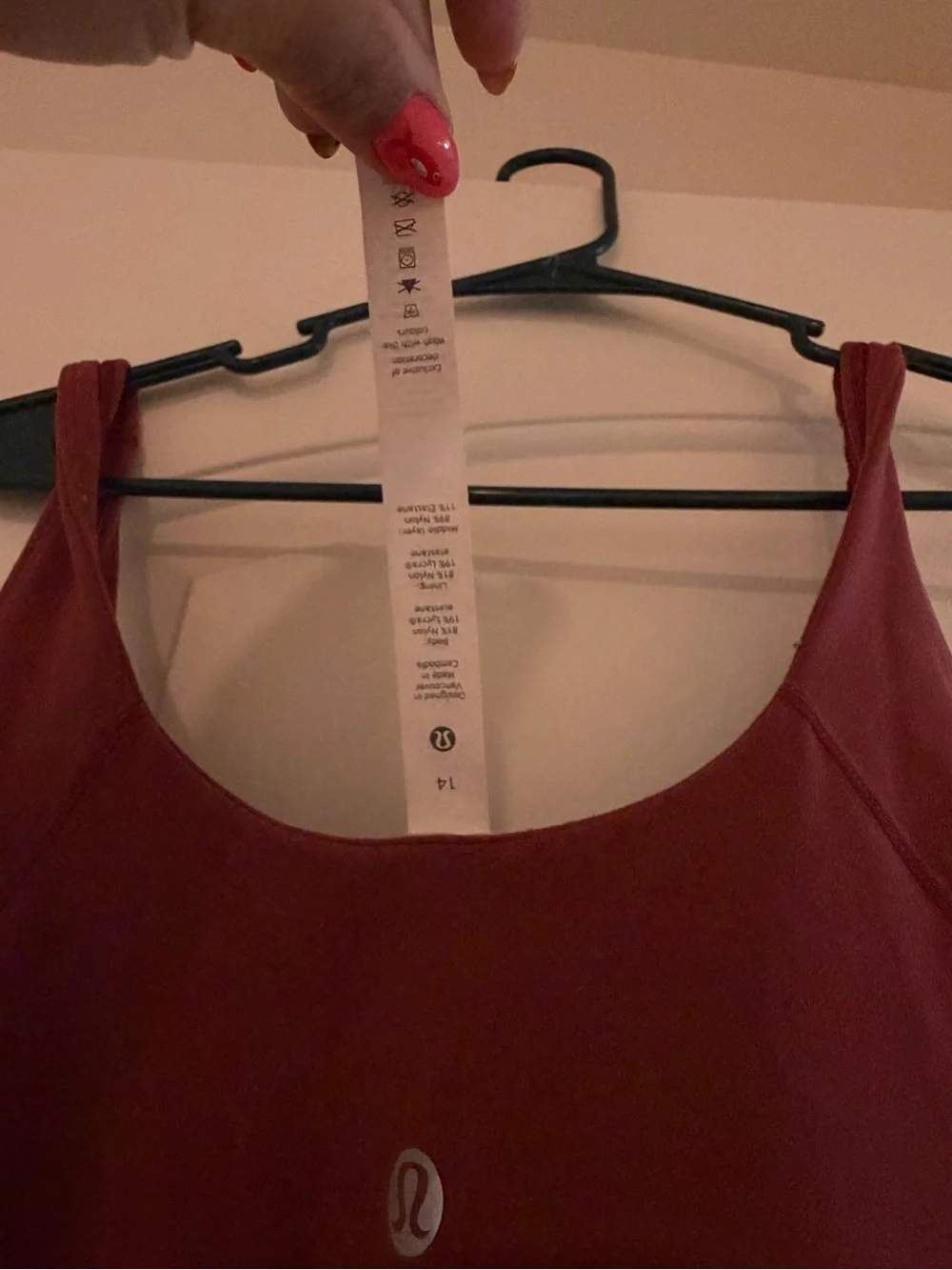 lululemon athletica Burgundy Camisole Tank
